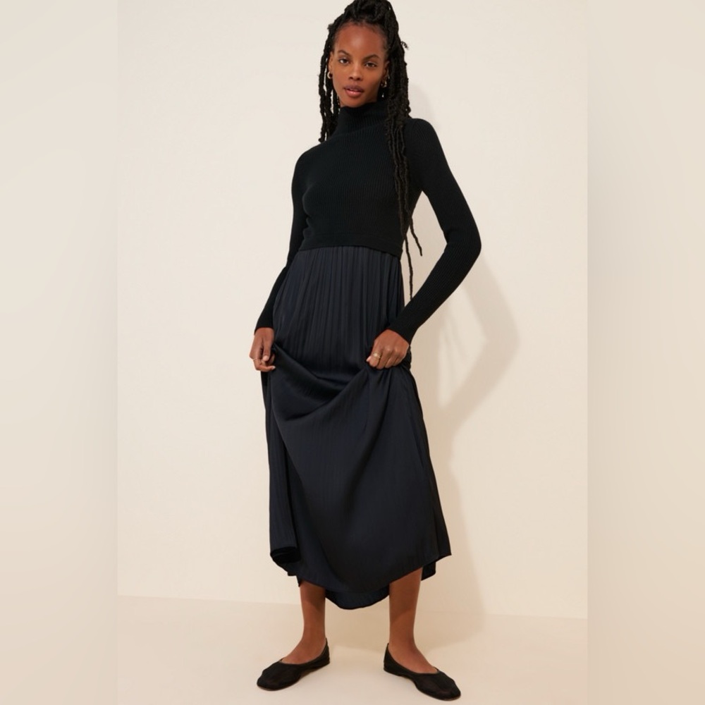 Anthropologie Thea Long-Sleeve Twofer Maxi Dress - Size Small in Standard Fit
